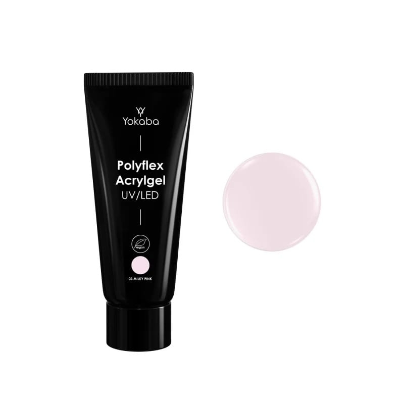 Yokaba acrylgel polyflex Akrylożel do paznokci 03 milky pink 60g