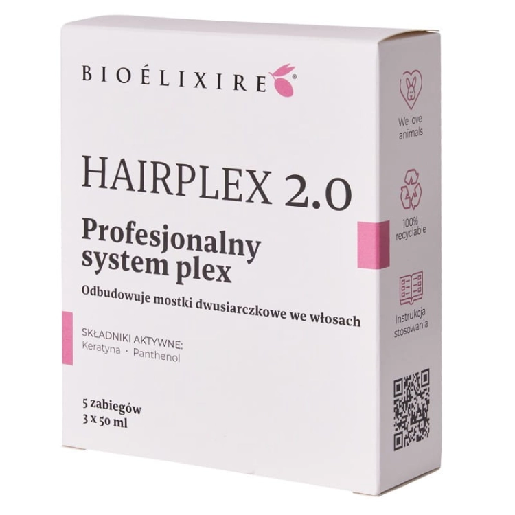 Bioelixire Hairplex 2.0 profesjonalny system plex zestaw odbudowujący włosy 3x 50ml
