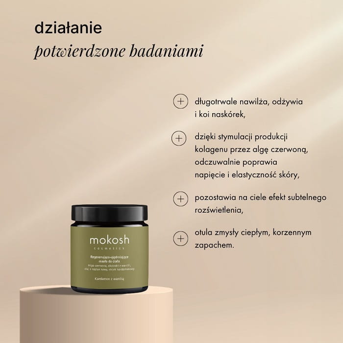 Mokosh Masło do ciała regenerująco ujędrniające kardamon z wanilią 120ml