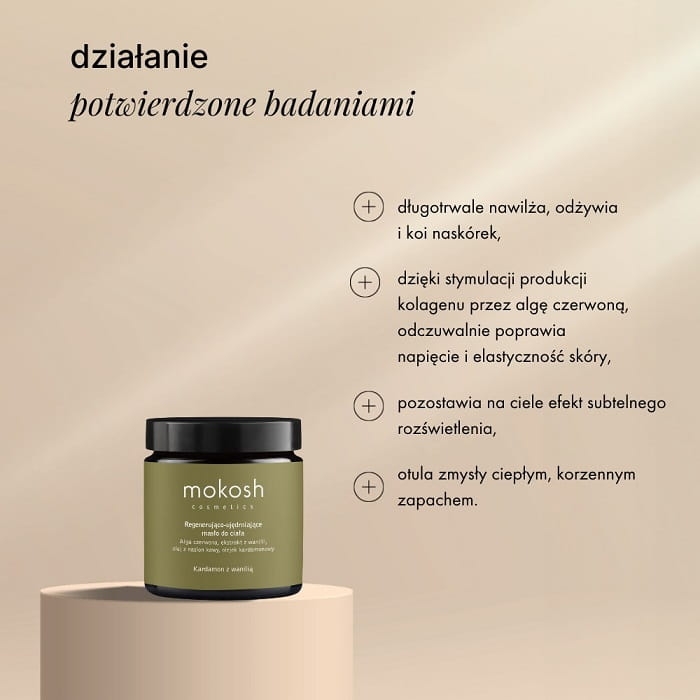 Mokosh Masło do ciała regenerująco ujędrniające kardamon z wanilią 120ml