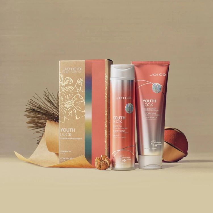 Joico youth lock Zestaw do włosów dojrzałych Szampon 300ml Odżywka 250ml.jpg