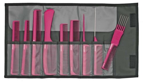 Grzebienie antystatyczne Jaguar a-line pink Zestaw w etui, różowe.jpg