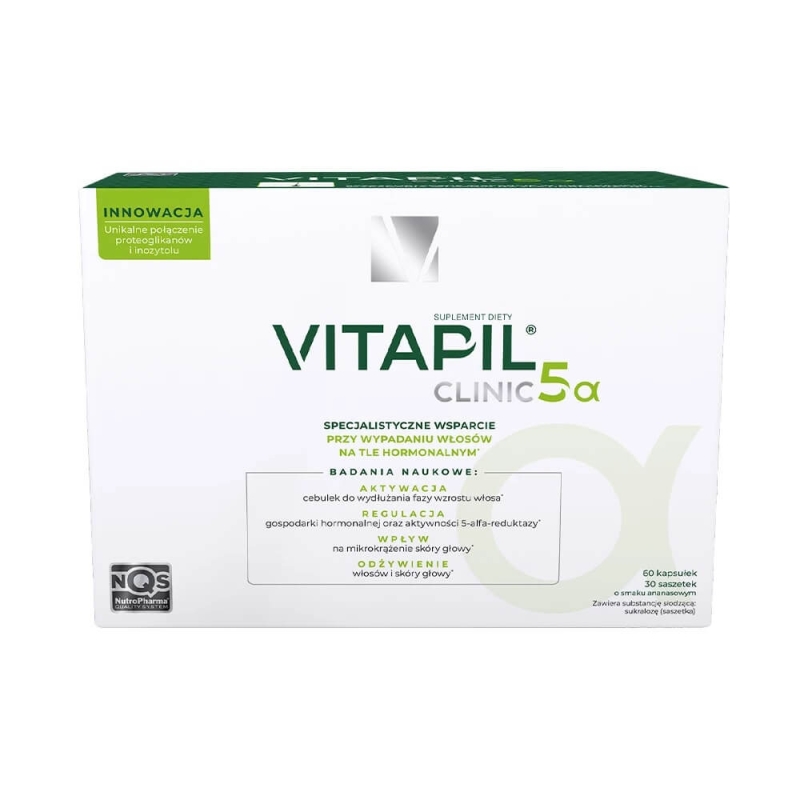 Vitapil clinic 5a Suplement diety przeciw wypadaniu włosów 60 kapsułek + saszetki z proszkiem 30szt.jpg