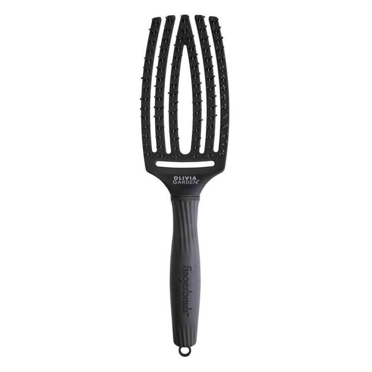 Olivia Garden finger brush double bristles full black Szczotka do włosów nylonowa czarna rozmiar M.jpg