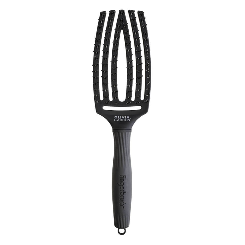 Olivia Garden finger brush double bristles full black Szczotka do włosów nylonowa czarna rozmiar M.jpg