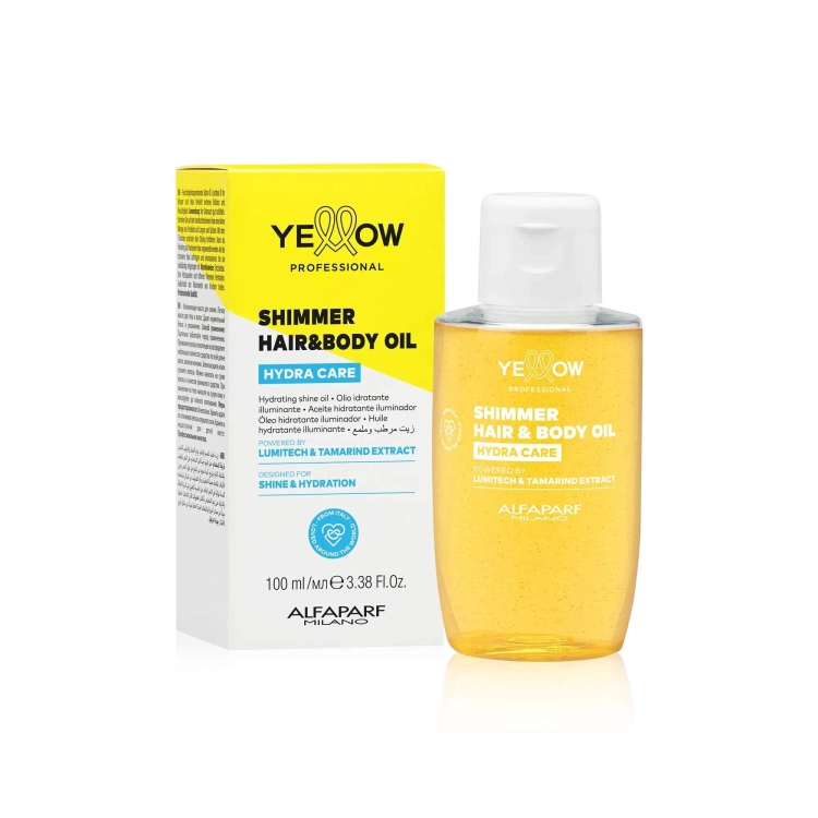 Yellow glow shimmer Olejek rozświetlająco nawilżający do włosów i ciała 100ml.jpg