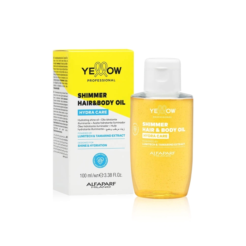 Yellow glow shimmer Olejek rozświetlająco nawilżający do włosów i ciała 100ml.jpg