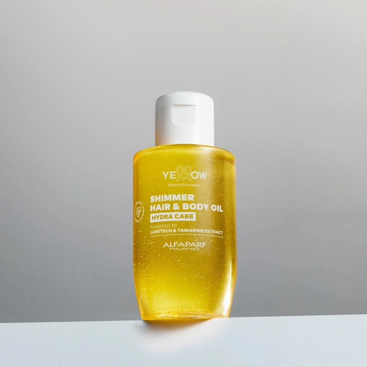 Yellow glow shimmer Olejek rozświetlająco nawilżający do włosów i ciała 100ml.jpg