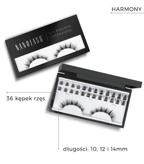 Nanolash diy eyelash extension Rzęsy bondingowe w kępkach 36szt harmony black.jpg
