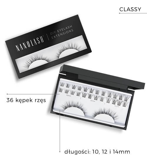 Nanolash diy eyelash extension Rzęsy bondingowe w kępkach 36szt classy black.jpg