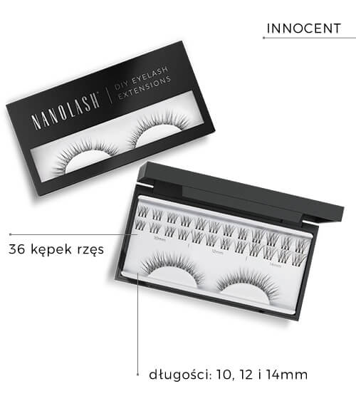 Nanolash diy eyelash extension Rzęsy bondingowe w kępkach 36szt innocent black.jpg