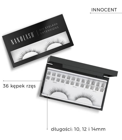Nanolash diy eyelash extension Rzęsy bondingowe w kępkach 36szt innocent black.jpg