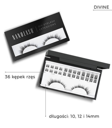 Nanolash diy eyelash extension Rzęsy bondingowe w kępkach 36szt divine black.jpg