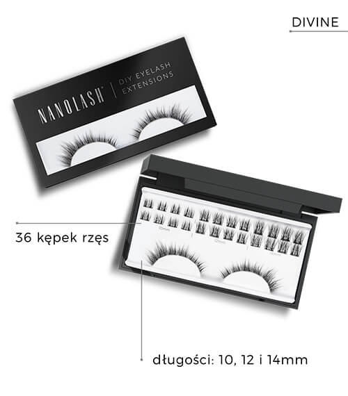 Nanolash diy eyelash extension Rzęsy bondingowe w kępkach 36szt divine black.jpg