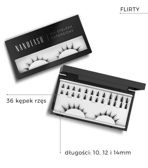 Nanolash diy eyelash extensions Rzęsy bondingowe w kępkach 36szt flirty black.jpg