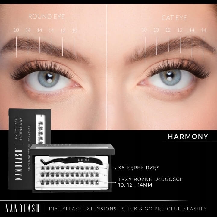 Nanolash pre-glued lashes Rzęsy kępki samoprzylepne 36 szt harmony black.jpg