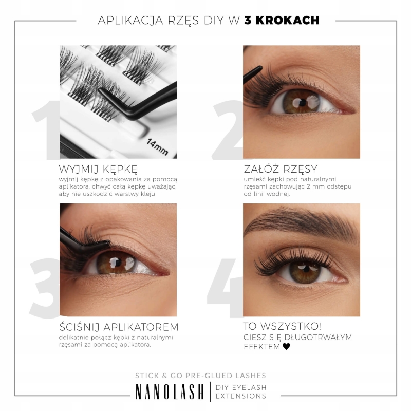 Nanolash pre-glued lashes Rzęsy kępki samoprzylepne 36 szt.jpg