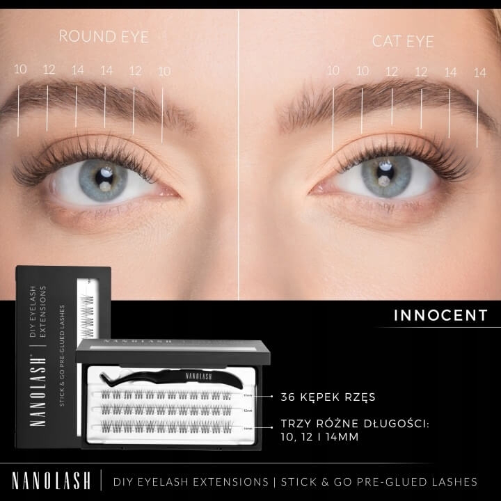 Nanolash pre-glued lashes Rzęsy kępki samoprzylepne 36 szt innocent black.jpg