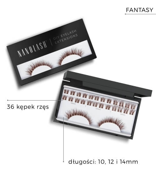Nanolash diy eyelash extensions Rzęsy bondingowe w kępkach 36 szt fantasy brown.jpg
