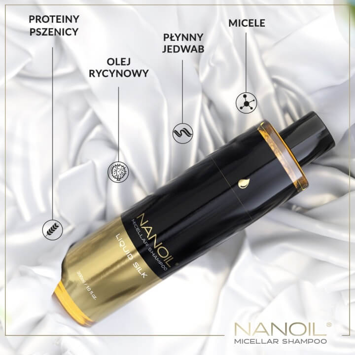 Nanoil liquid silk micellar Micelarny szampon do włosów z jedwabiem 300ml.jpg