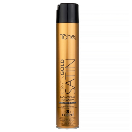 Tahe keratin gold satin 3 Mocny lakier do włosów suchych i zniszczonych 400ml