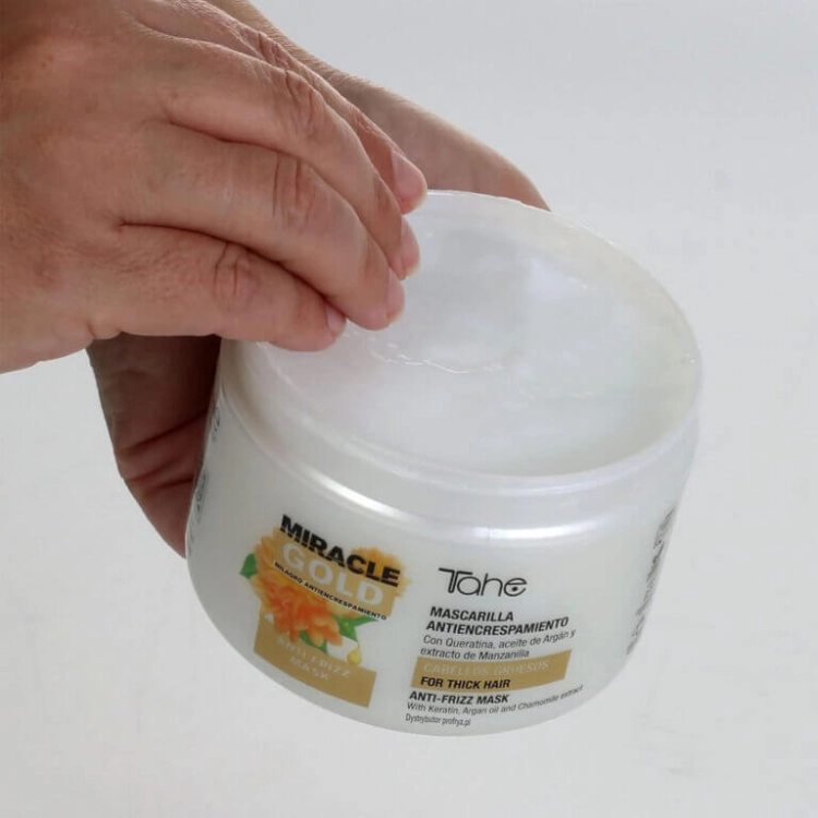 Tahe miracle gold anti frizz Wygładzająca maska do włosów grubych 300ml.jpg