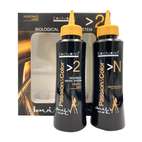 Exclusive devils curl Trwała ondulacja bez amoniaku No.2 włosy farbowane jasny blond