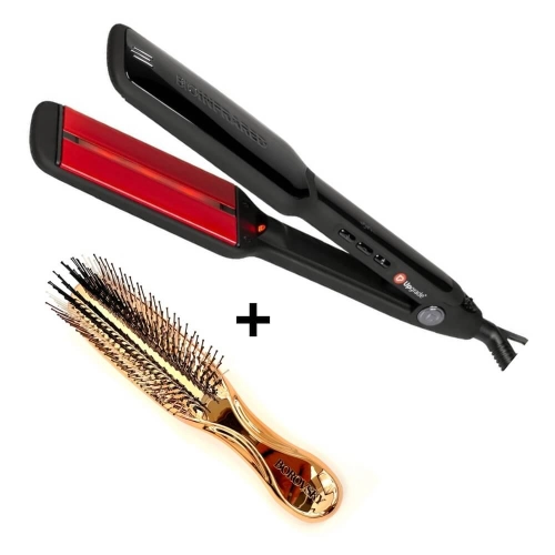 Upgrade 2x infrared large ug157 Prostownica do włosów podwójna podczerwień i jonizacja + szczotka Borovsky Scalp Brush