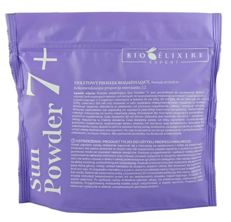 Bioelixire Rozjaśniacz do 7-9 tonów Sun powder 7/9 Proszek rozjaśniający fioletowy 500g.jpg