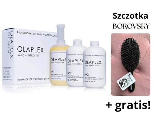 Olaplex Salon  Zestaw do profesjonalnej regeneracji włosów No.1x 525ml+ 2x525ml + szczotka
