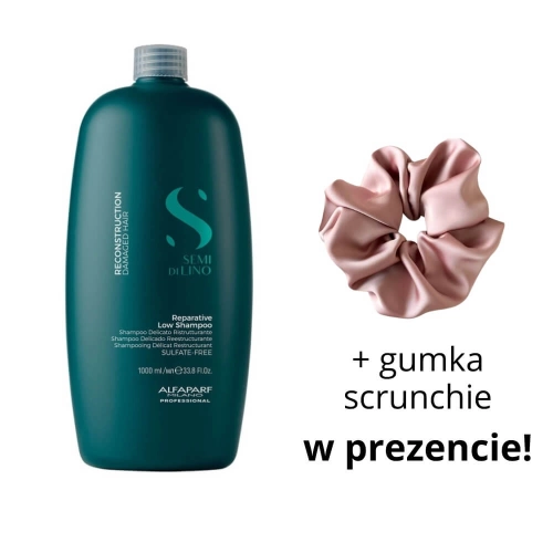 ALFAPARF SDL RECONSTRUCTION - Szampon do włosów zniszczonych 1000ml + scrunchie