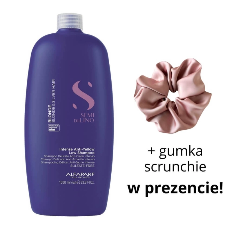Alfaparf sdl anti yellow Szampon fioletowy do wlosow blond i siwych 1000ml + scrunchie.jpg