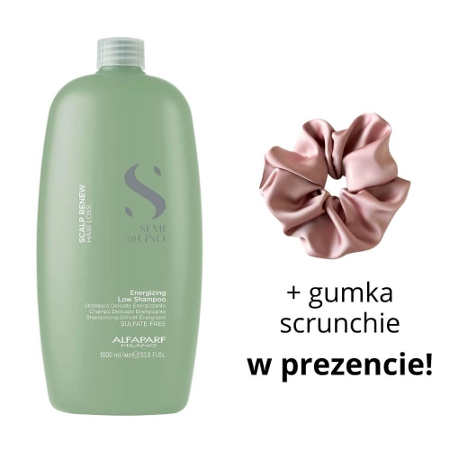 ALFAPARF SDL SCALP RENEW Szampon energetyzujący Energizing low shampoo 1l + scrunchie