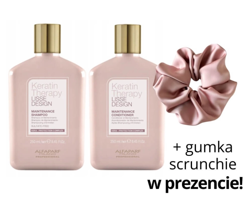 Alfaparf lisse desing Zestaw szampon odzywka 2x250ml + scrunchie.jpg