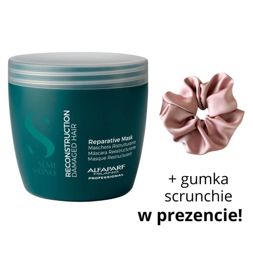 ALFAPARF SDL RECONSTRUCTION - Maska do włosów zniszczonych 500ml + scrunchie