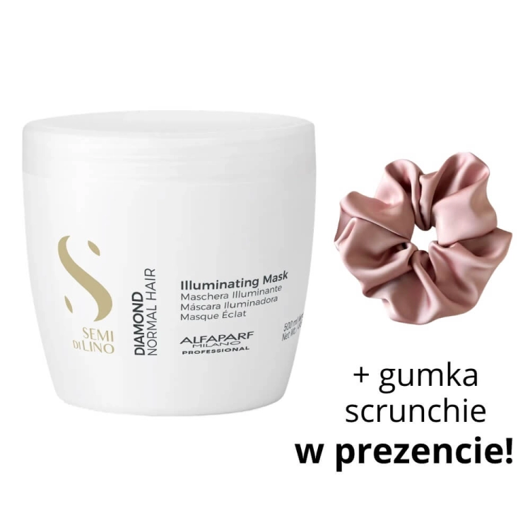 Alfaparf sdl diamond Maska rozświetlająca do włosów normalnych 500ml + scrunchie.jpg