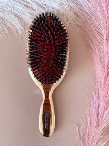 Borovsky brush Szczotka do włosów przedłużanych włosie dzika i nylon rose-gold