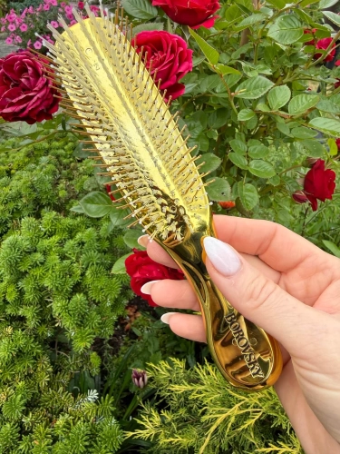 Scalp brush Borovsky gold 2 Szczotka do pielęgnacji włosów i skóry głowy złota