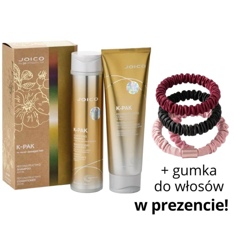 JOICO K-PAK Reconstructing ZESTAW Szampon 300ml + Odżywka 250ml + scrunchie.jpg