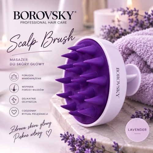 Borovsky scalp lavender Masażer do skóry głowy fioletowy